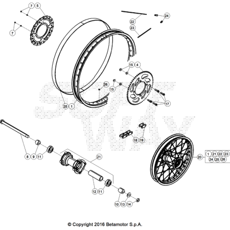 VUE ECLATEE ROUE ARRIERE...